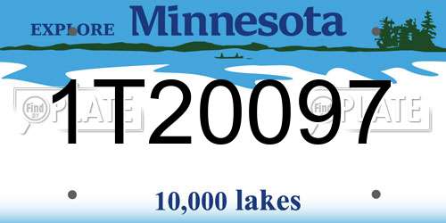 1T20097 Minnesota License Plate