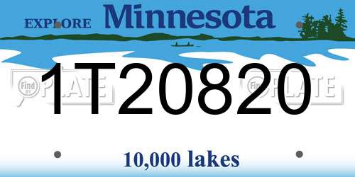 1T20820 Minnesota License Plate