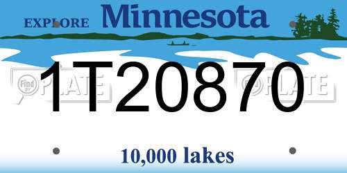 1T20870 Minnesota License Plate