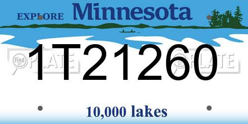 1T21260 Minnesota License Plate