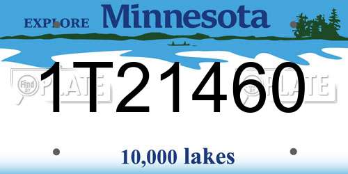 1T21460 Minnesota License Plate