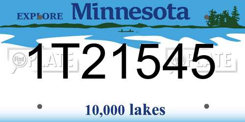 1T21545 Minnesota License Plate
