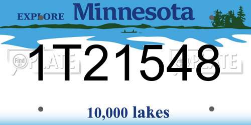 1T21548 Minnesota License Plate
