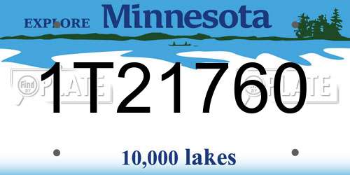 1T21760 Minnesota License Plate