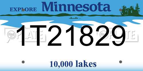 1T21829 Minnesota License Plate