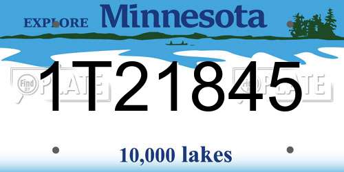 1T21845 Minnesota License Plate