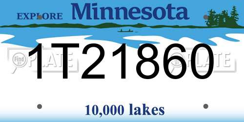 1T21860 Minnesota License Plate