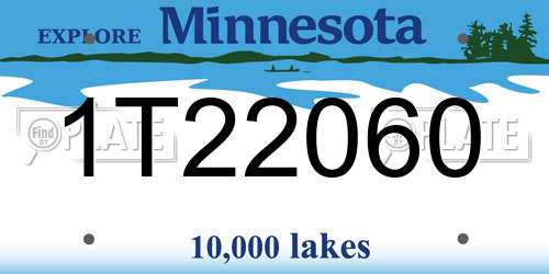 1T22060 Minnesota License Plate