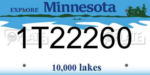 1T22260 Minnesota License Plate