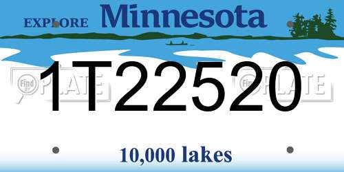1T22520 Minnesota License Plate
