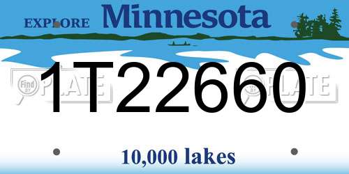 1T22660 Minnesota License Plate