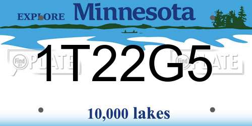1T22G5 Minnesota License Plate