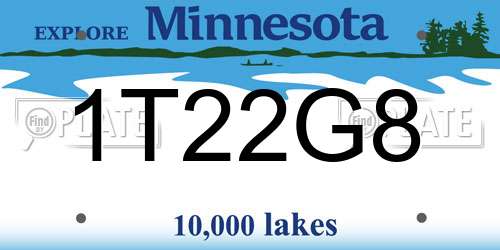 1T22G8 Minnesota License Plate