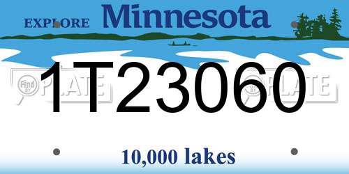 1T23060 Minnesota License Plate