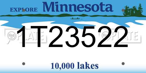 1T23522 Minnesota License Plate