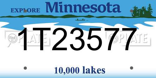 1T23577 Minnesota License Plate