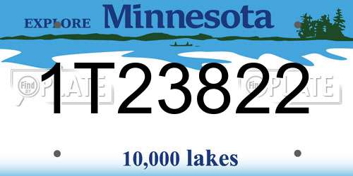 1T23822 Minnesota License Plate