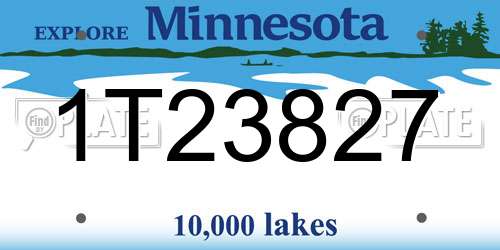1T23827 Minnesota License Plate
