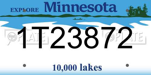 1T23872 Minnesota License Plate