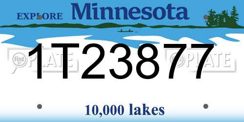 1T23877 Minnesota License Plate