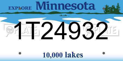 1T24932 Minnesota License Plate