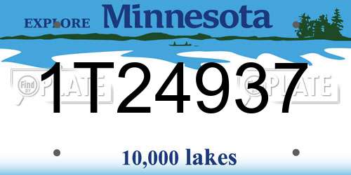 1T24937 Minnesota License Plate