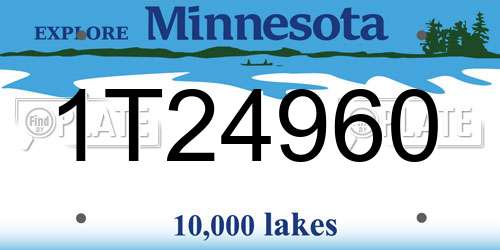 1T24960 Minnesota License Plate