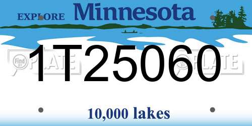 1T25060 Minnesota License Plate