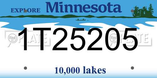1T25205 Minnesota License Plate