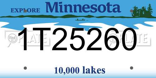 1T25260 Minnesota License Plate