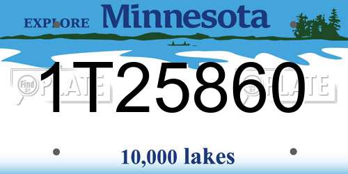 1T25860 Minnesota License Plate