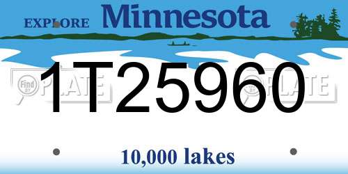 1T25960 Minnesota License Plate