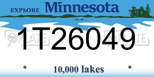 1T26049 Minnesota License Plate