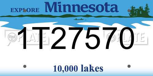 1T27570 Minnesota License Plate