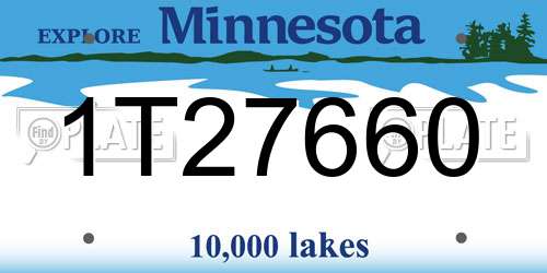 1T27660 Minnesota License Plate