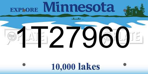 1T27960 Minnesota License Plate