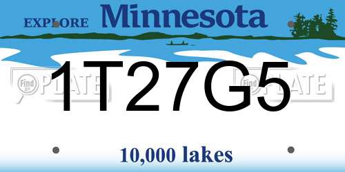 1T27G5 Minnesota License Plate
