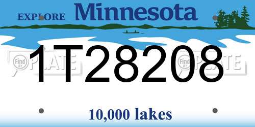 1T28208 Minnesota License Plate