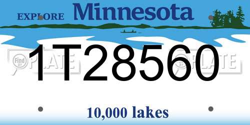 1T28560 Minnesota License Plate
