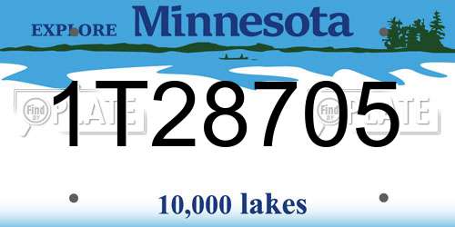 1T28705 Minnesota License Plate