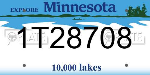 1T28708 Minnesota License Plate