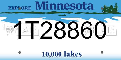 1T28860 Minnesota License Plate