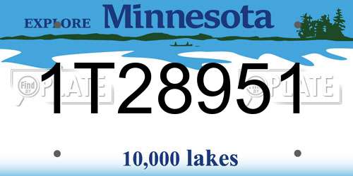 1T28951 Minnesota License Plate