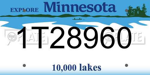 1T28960 Minnesota License Plate