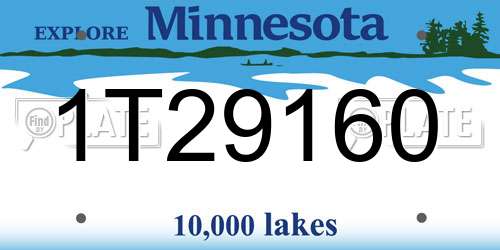 1T29160 Minnesota License Plate