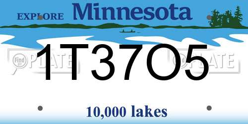 1T37O5 Minnesota License Plate