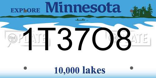1T37O8 Minnesota License Plate