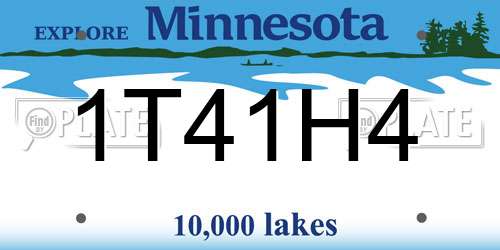 1T41H4 Minnesota License Plate