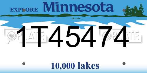 1T45474 Minnesota License Plate