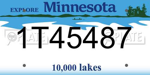 1T45487 Minnesota License Plate